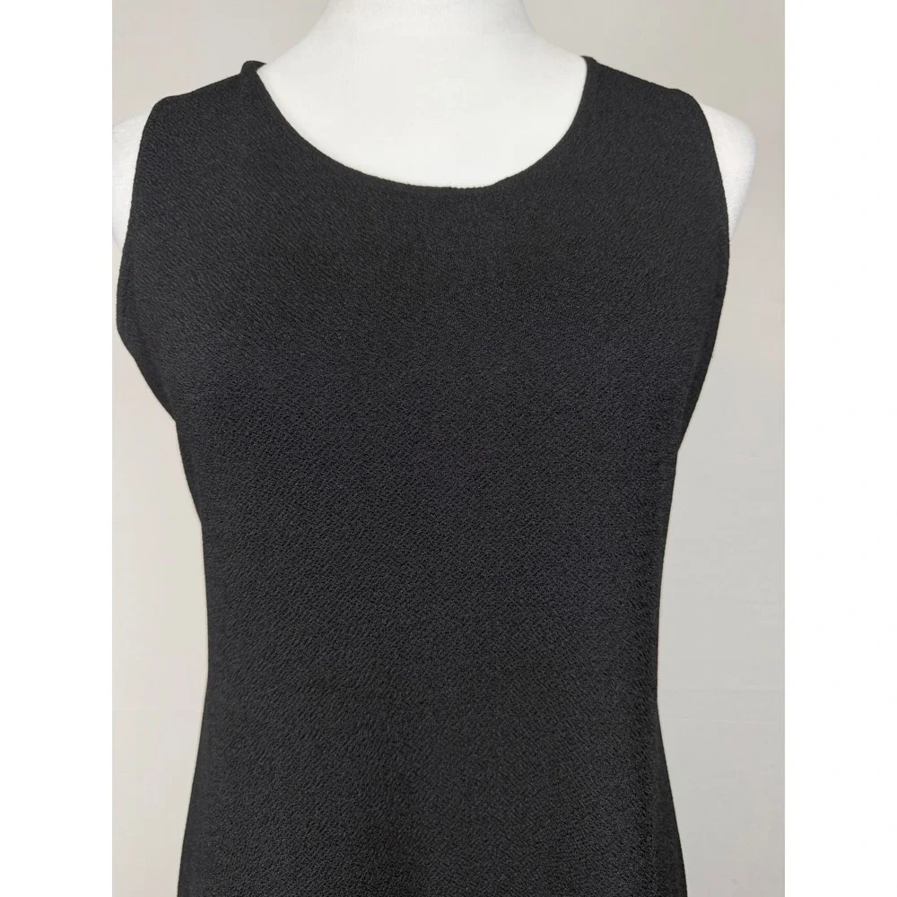 Karin Stevens Sleeveless Maxi Dress Womens 8P Black Textured Crepe Column 536938